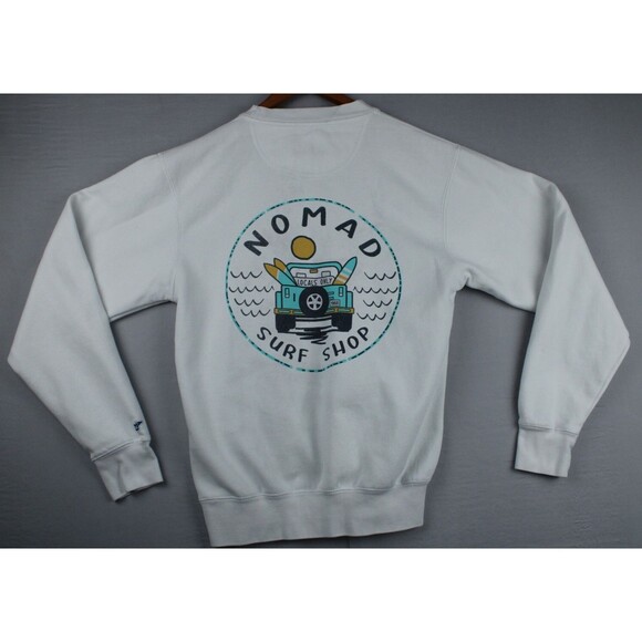 Blue 84 Nomad Surf Shop Sweater XS White Large Logo Back Sweater Surfing Beach - Picture 1 of 16